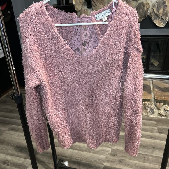 Knox Rose Sweaters - Knox Rose Super Soft sweater pink Laced Split Open Back womens XS